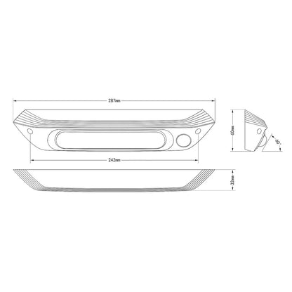 287mm Dual LED Awning Light 12/24V Amber & White Waterproof Caravan RV Lamp With Switch