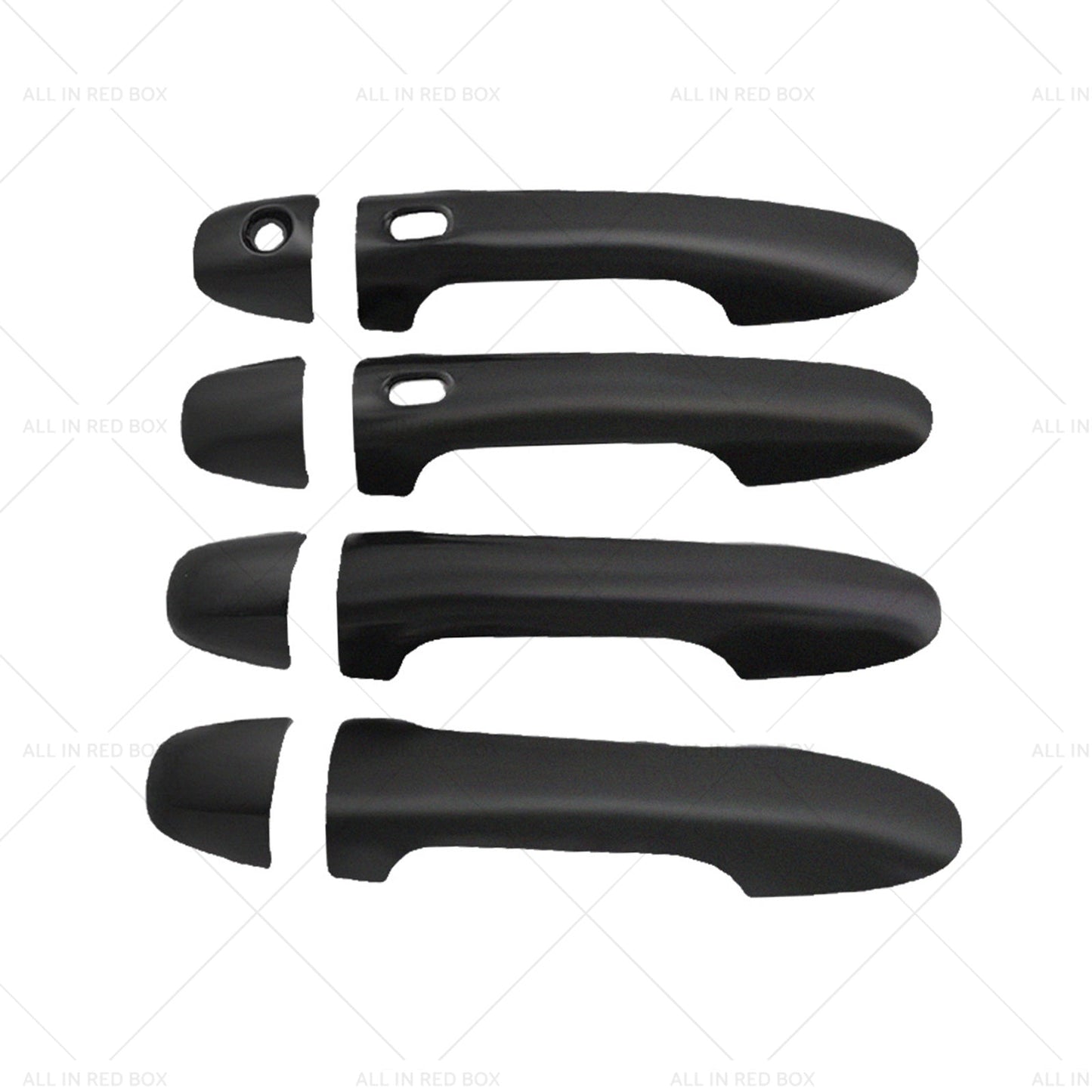 Black Mirror Covers + Door Handles Kit Suitable for Toyota Hilux 2015 - 2023