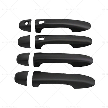 Black Mirror Covers + Door Handles Kit Suitable for Toyota Hilux 2015 - 2023