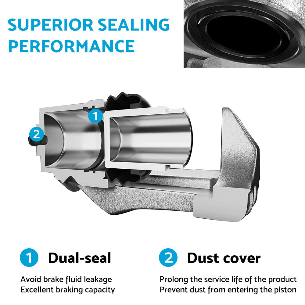 Front Left Rear Brake Caliper Compatible With Jeep Cherokee XJ, Wrangler TJ & Grand Cherokee